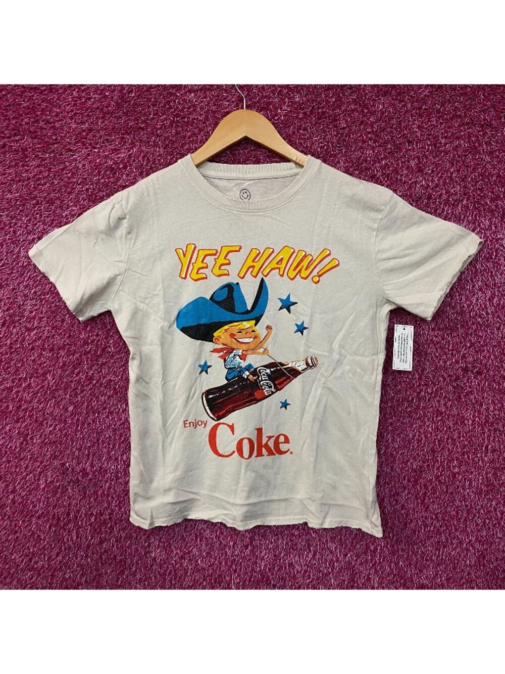 Coca-Cola Cowboy Yee Haw Retro Graphic T-Shirt XS
